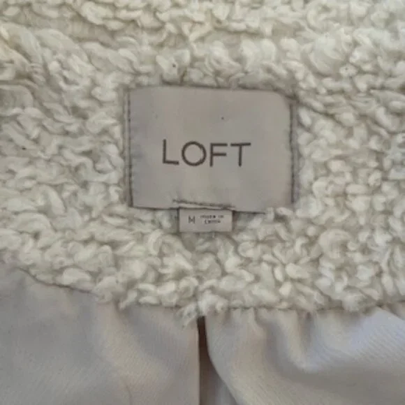 Loft Ivory Sherpa Teddy Jacket Coat - M - Picture 11 of 12